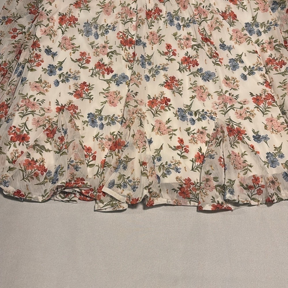 Trixxi White Floral Long Sleeve Dress With Belt - Picture 7 of 8